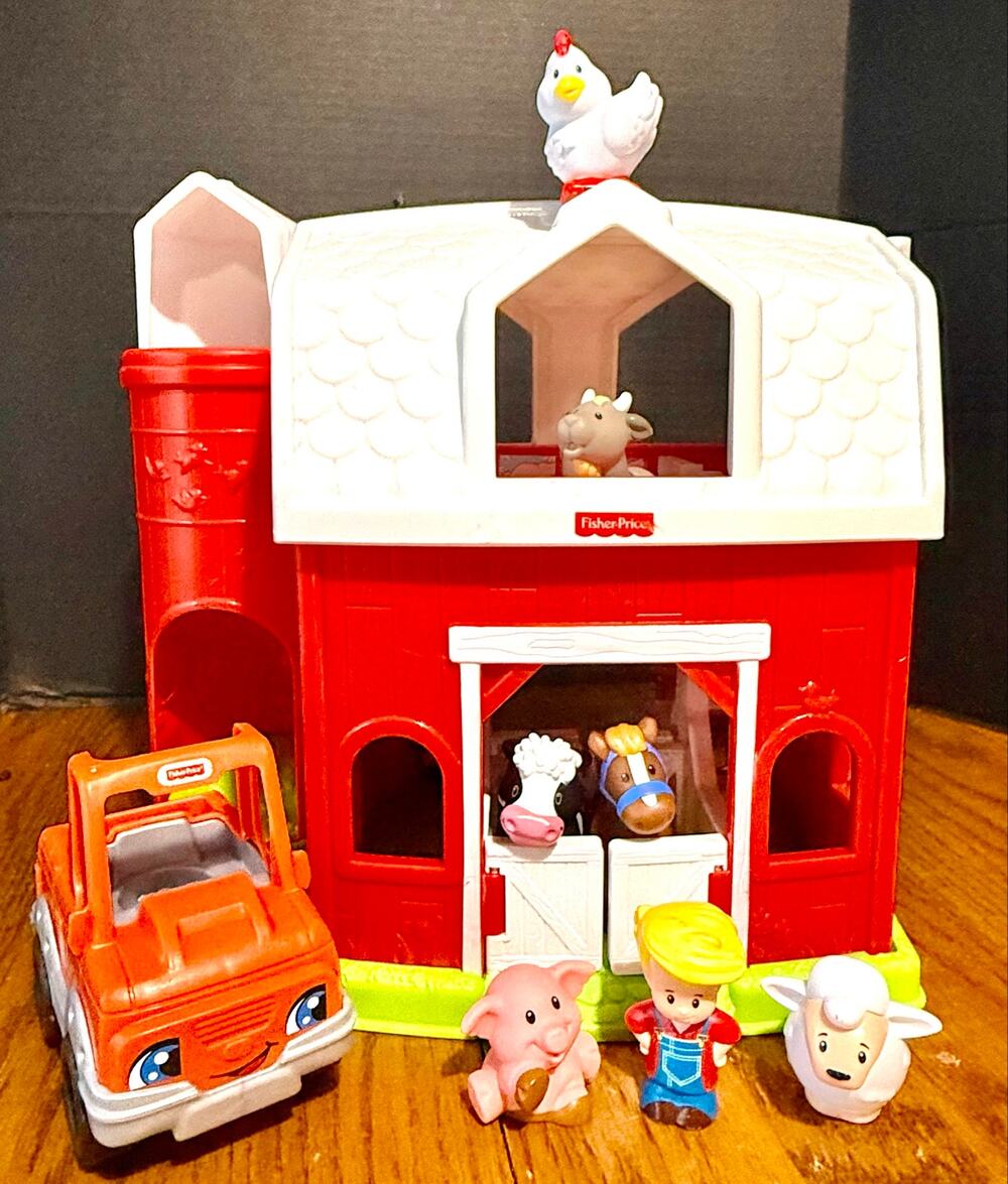 Fisher-Price Little People Animal Friends Farm Barn farmer truck 6 animals #1